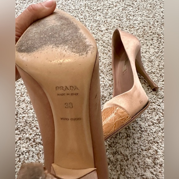 Prada Satin Heel with Croc Embossed Toe Sz 38 - Picture 4 of 7